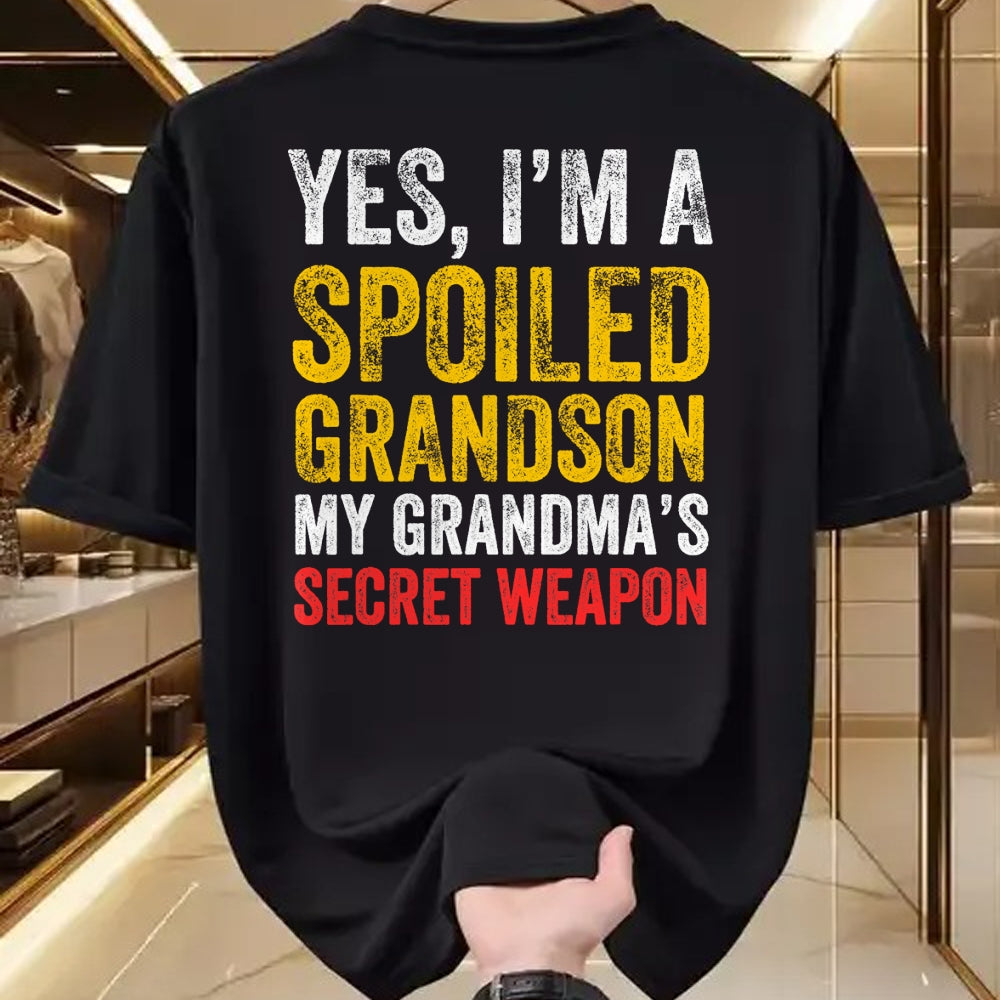Best Grandma Shirt, Proud Grandma Unisex T-Shirt/Hoodie/Sweatshirt HLT00 - Yes I'm a Spoiled Grandson T-Shirt (1)