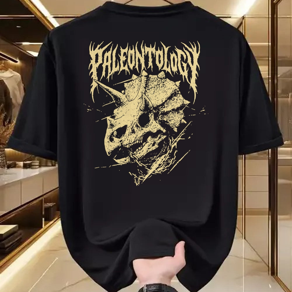 Best Dinosaur Lover Shirt, Funny Dinosaur UnisexT-Shirt/Hoodie/Sweatshirt HLT00 - Paleontology Metal Triceratops Skull and Chains Dinosaur Art T-Shirt
