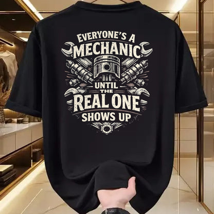 Best Mechanic Life Shirt, Funny Mechanic UnisexT-Shirt/Hoodie/Sweatshirt HLT00 - Everyones A Mechanic Until The Real One Shows Up Retro Man T-Shirt