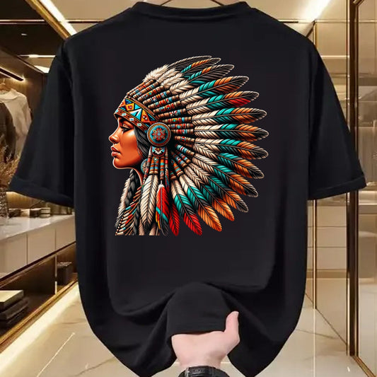 Native American T-Shirts, Vintage Native American Unisex T-Shirt/Hoodie/Sweatshirt HLT00 - Native American Woman Indian Warrior for Women