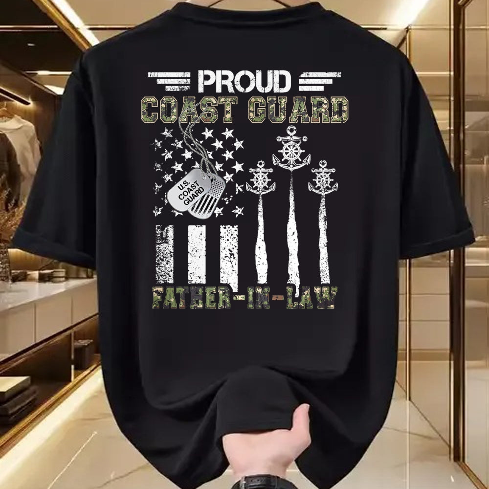 Gift for Dad Shirt, Funny Dad Unisex T-Shirt/Hoodie/Sweatshirt HLT00 – Proud Coast Guard Father-In-Law US Coast Guard Graduation T-Shirt