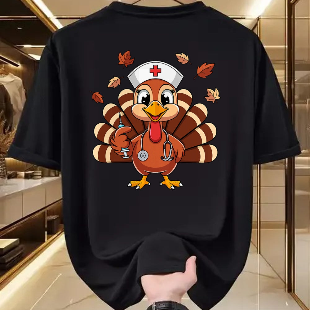Funny Nurse Shirt, Nurse Unisex T-Shirt/Hoodie/Sweatshirt HLT00 - Thanksgiving Nurse Turkey RN ICU ER NICU Nurse Crew Women T-Shirt