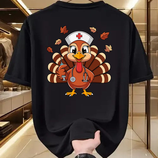 Funny Nurse Shirt, Nurse Unisex T-Shirt/Hoodie/Sweatshirt HLT00 - Thanksgiving Nurse Turkey RN ICU ER NICU Nurse Crew Women T-Shirt