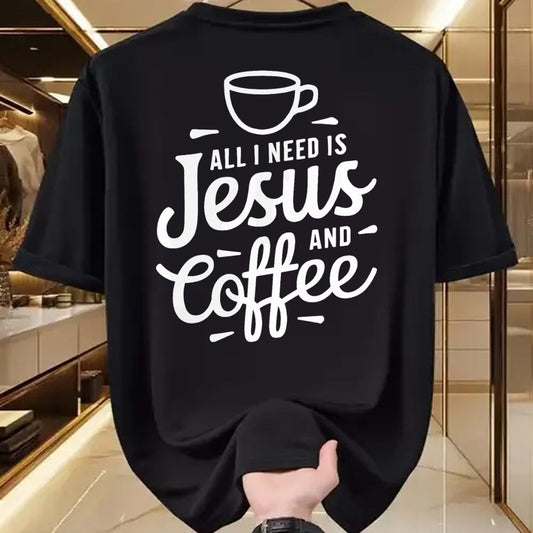 Christian Tee, Christian Faith Unisex T-Shirt/Hoodie/Sweatshirt HLT00 -  All I Need Is Jesus And Coffee Shirt Men Women Religious T-Shirt
