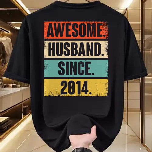 Best Wife Shirt, Wife and Husband Unisex T-Shirt/Hoodie/Sweatshirt HLT00 - 10th Wedding Anniversary Epic Awesome Husband Since 2014 T-Shirt