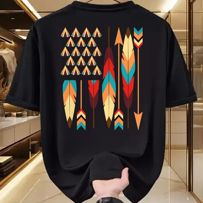 Native American T-Shirts, Vintage Native American Unisex T-Shirt/Hoodie/Sweatshirt HLT00 - Native American Pride USA Flag