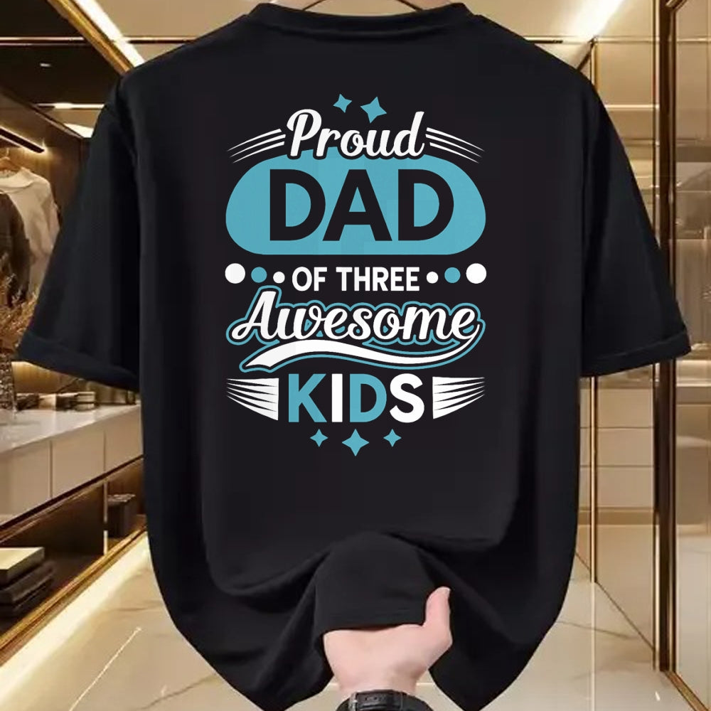 Gift for Dad Shirt, Funny Dad Unisex T-Shirt/Hoodie/Sweatshirt HLT00 – Proud Dad of 3 awesome kidst Children Father_s Day T-Shirt