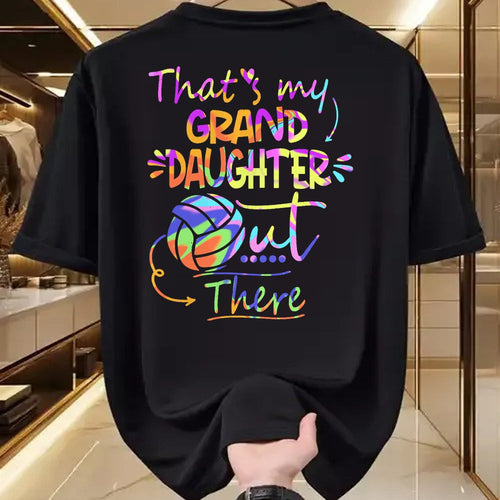 Best Grandma Shirt, Proud Grandma Unisex T-Shirt/Hoodie/Sweatshirt HLT00 - That's My Granddaughter Out There Volleyball For Grandma T-Shirt
