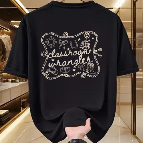 Best Student Shirt, Funny Back To School UnisexT-Shirt/Hoodie/Sweatshirt HLT00 - Classroom Wrangler Teacher Western Cowboy Back to School T-Shirt