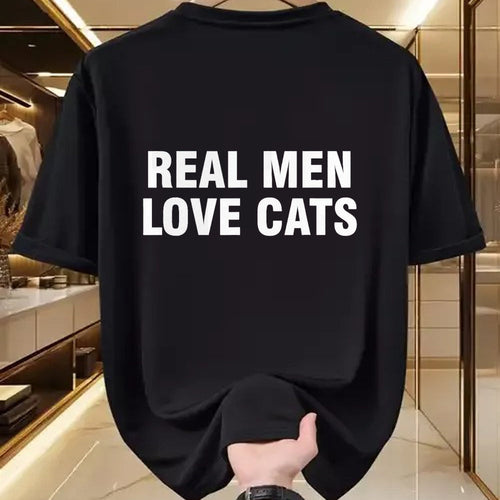Cat Love Shirt, Funny Cat Lover Gift UnisexT-Shirt/Hoodie/Sweatshirt HLT00 - Real Men Love Cats T-Shirt, Men, Black, 3X-Large (1)