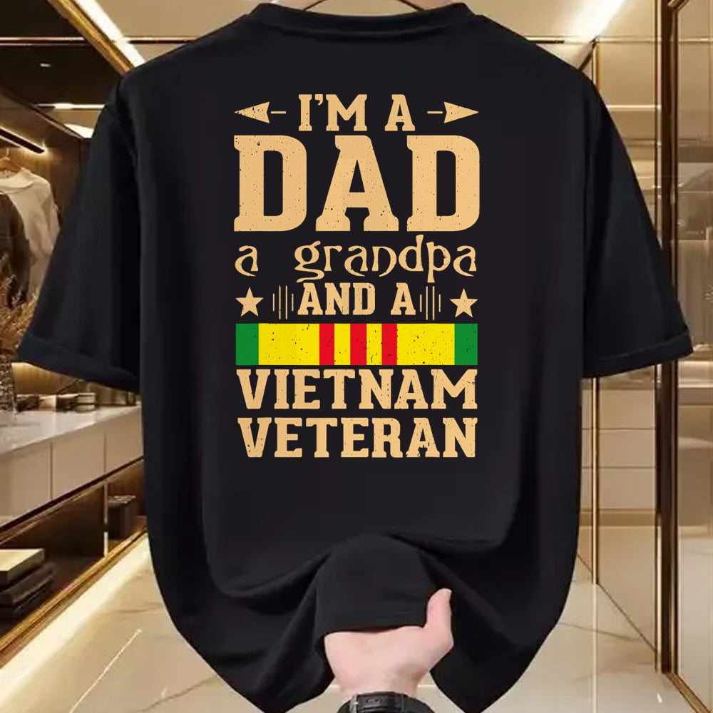 Gift for Dad Shirt, Funny Dad Unisex T-Shirt/Hoodie/Sweatshirt HLT00 – I_m A Dad Grandpa And A Vietnam Veteran Proud Veteran Father T-Shirt