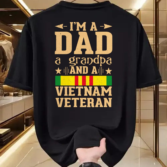 Gift for Dad Shirt, Funny Dad Unisex T-Shirt/Hoodie/Sweatshirt HLT00 – I_m A Dad Grandpa And A Vietnam Veteran Proud Veteran Father T-Shirt