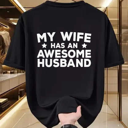 Best Wife Shirt, Wife and Husband Unisex T-Shirt/Hoodie/Sweatshirt HLT00 - My Wife Has An Awesome Husband T-Shirt (7)