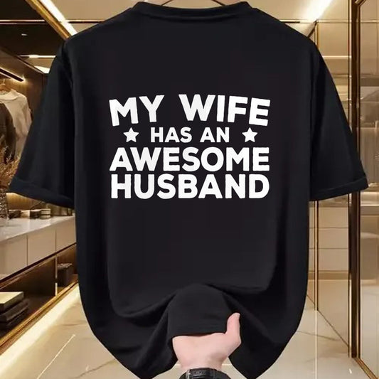 Best Wife Shirt, Wife and Husband Unisex T-Shirt/Hoodie/Sweatshirt HLT00 - My Wife Has An Awesome Husband T-Shirt (7)
