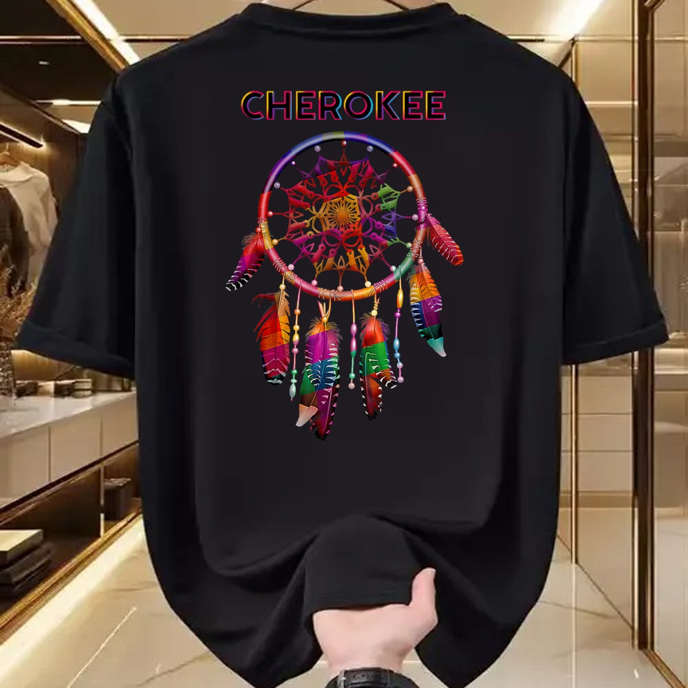 Native American T-Shirts, Vintage Native American Unisex T-Shirt/Hoodie/Sweatshirt HLT00 - Cherokee Native American Indian Colorful Dreamcatcher Tribal