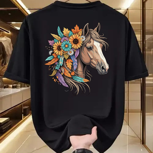 Best Horse Lover Shirt , Funny Horse UnisexT-Shirt/Hoodie/Sweatshirt HLT00 - Floral Wild Horse Country Horse Riding Women Girls T-Shirt