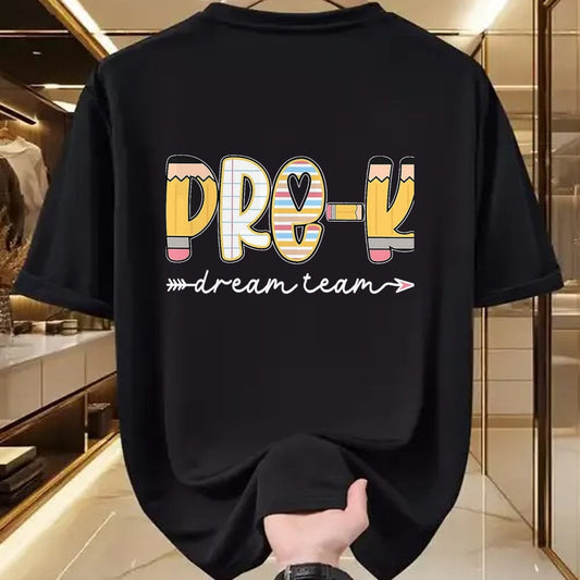Best Student Shirt, Funny Back To School UnisexT-Shirt/Hoodie/Sweatshirt HLT00 - Pre-K Dream Team Back to School Preschool Teacher Kids T-Shirt, Men, Black, 3X-Large