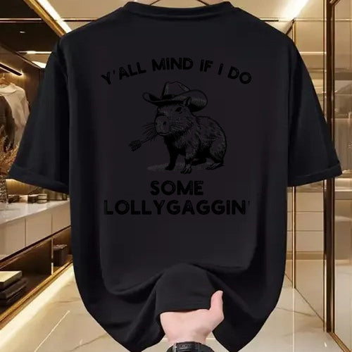 Cute Capybara Shirt, Funny Capybara Unisex T-Shirt/Hoodie/Sweatshirt HLT00 - Y_all Mind if I do some Lollygaggin_ Funny capybara cowboy T-Shirt