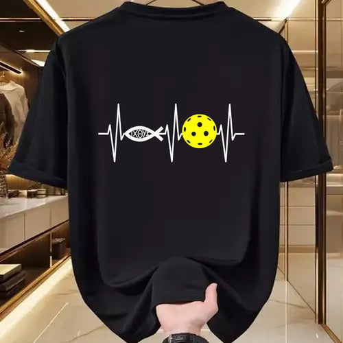 Funny Pickleball Shirt, Pickleball Lover Unisex T-Shirt/Hoodie/Sweatshirt HLT00 - Christian Shirt Pickleball Player Ichthys Jesus Fish Symbol T-Shirt