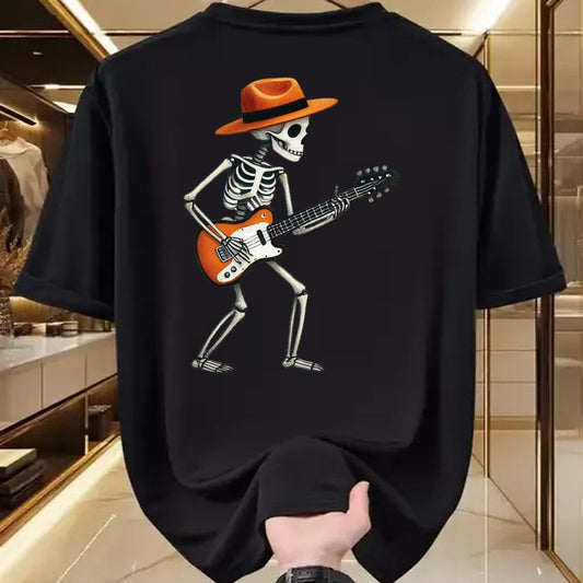 Guitar Lover Shirt, Funny Guitar UnisexT-Shirt/Hoodie/Sweatshirt HLT00 - Skeleton Playing Electric Guitar Rock Halloween Boys Men Tee T-Shirt