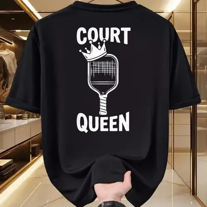 Funny Pickleball Shirt, Pickleball Lover Unisex T-Shirt/Hoodie/Sweatshirt HLT00 - Pickleball Court Queen T-Shirt