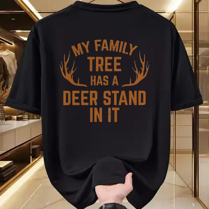 Funny Hunting Shirt, Gift For Hunting Lover Unisex T-Shirt/Hoodie/Sweatshirt HLT00 - My Family Tree Has A Deer Stand in It Hunting Tshirt T-Shirt, Men, Black, 3X-Large