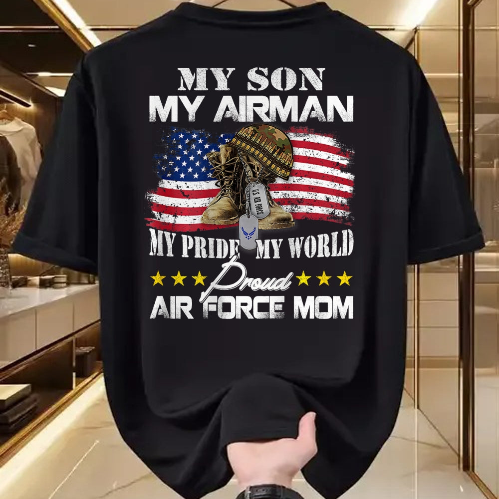 Gift for Mom Shirt, Funny Mom Unisex T-Shirt/Hoodie/Sweatshirt HLT00 - Proud Air Force Mom Air Force Graduation Military Mom Gift T-Shirt