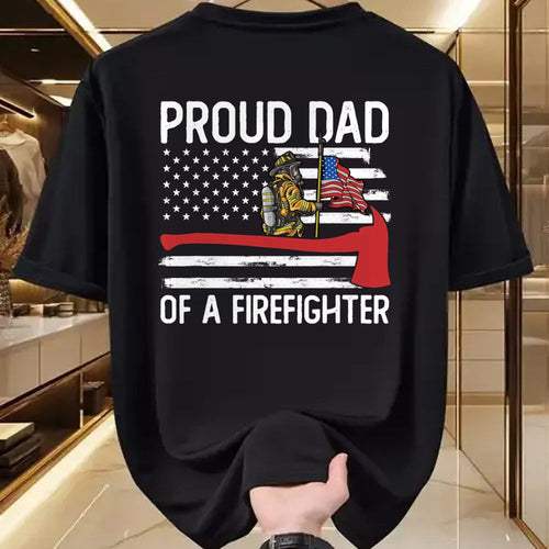 Gift for Dad Shirt, Funny Dad Unisex T-Shirt/Hoodie/Sweatshirt HLT00 – Fireman Father Son Daughter Proud Dad Of A Firefighter T-Shirt