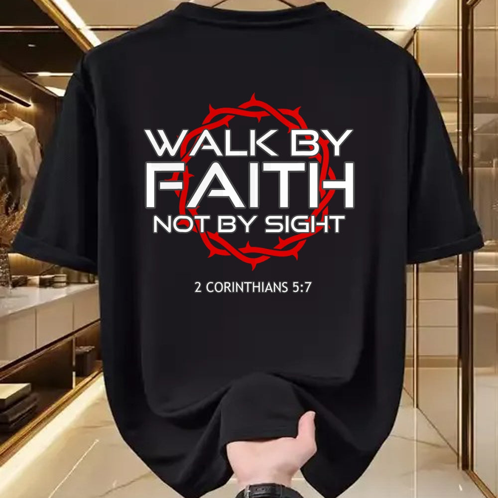 Christian Tee, Christian Faith Unisex T-Shirt/Hoodie/Sweatshirt HLT00 - Jesus Walk by Faith Christian T-Shirt