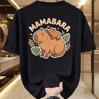 Cute Capybara Shirt, Funny Capybara Unisex T-Shirt/Hoodie/Sweatshirt HLT00 - Mamabara Capybara Mother T-Shirt (2)
