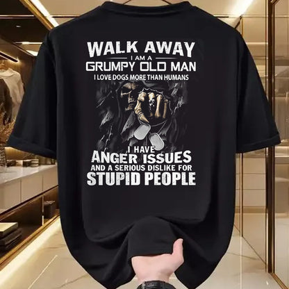 Best Husband Shirt, Wife and Husband Unisex T-Shirt/Hoodie/Sweatshirt HLT00 - Walk Away I Am A Grumpy Old Man I Love Dogs More Than Humans T-Shirt