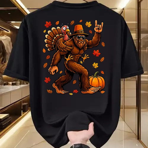 Best Thanksgiving Family Shirt , Funny Thanksgiving UnisexT-Shirt/Hoodie/Sweatshirt HLT00 - Bigfoot Funny Turkey Pumpkin Thanksgiving Day Boys Men T-Shirt