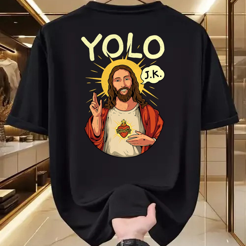 Christian Tee, Christian Faith Unisex T-Shirt/Hoodie/Sweatshirt HLT00 - Jesus Christ YOLO JK Meme Funny Christian Easter T-Shirt