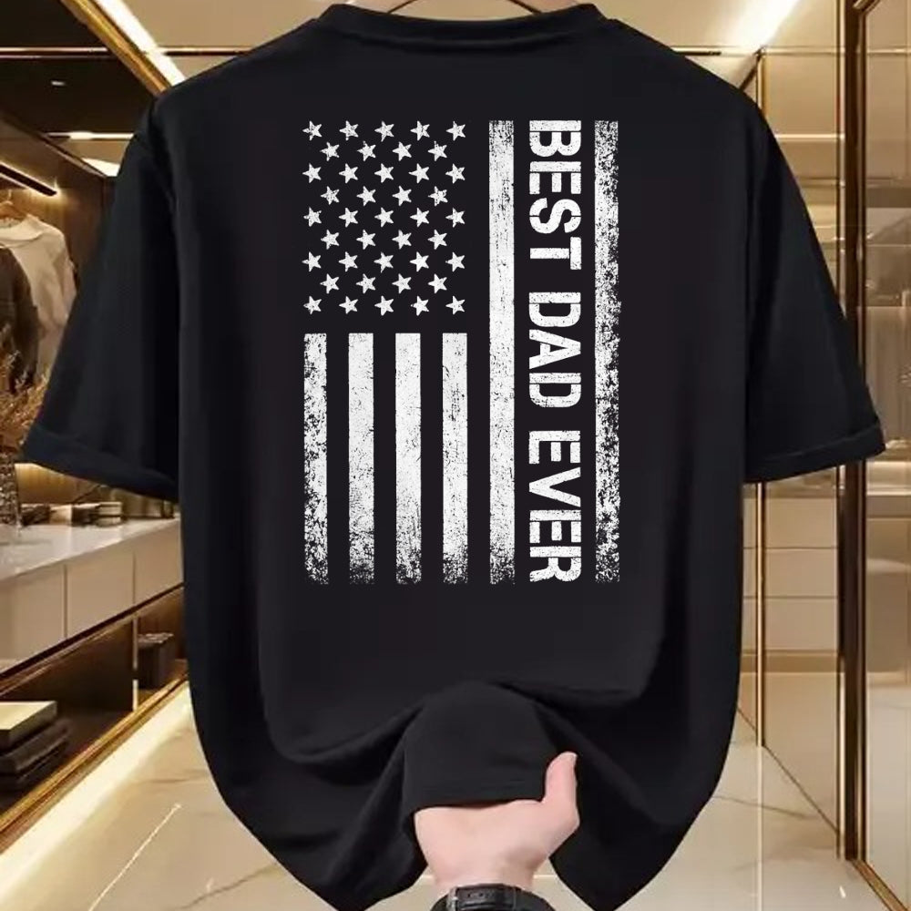 Gift for Dad Shirt, Funny Dad Unisex T-Shirt/Hoodie/Sweatshirt HLT00 – Best dad ever US American flag gift for father_s day T-Shirt