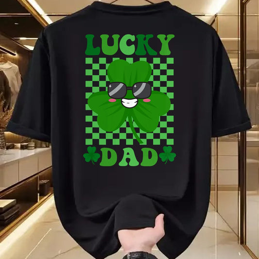 Gift for Dad Shirt, Funny Dad Unisex T-Shirt/Hoodie/Sweatshirt HLT00 – Lucky Dad Rainbow St Patricks Day Lucky Dad T-Shirt