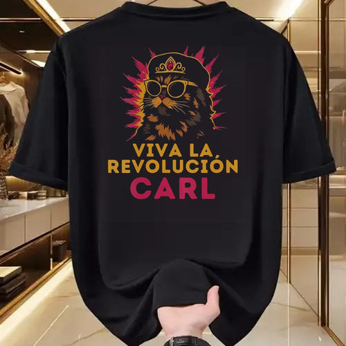 Cat Love Shirt, Funny Cat Lover Gift UnisexT-Shirt/Hoodie/Sweatshirt HLT00 - Women_s Viva La Revolucion Carl Funny Cat V-Neck T-Shirt
