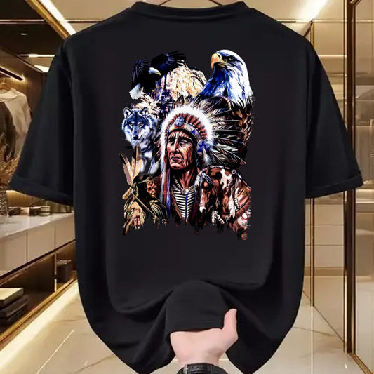 Native American T-Shirts, Vintage Native American Unisex T-Shirt/Hoodie/Sweatshirt HLT00 - American Indigenous Art Native Indian Chief Headdress