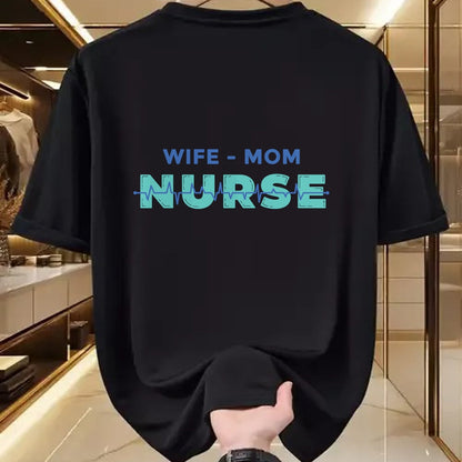 Funny Nurse Shirt, Nurse Unisex T-Shirt/Hoodie/Sweatshirt HLT00 - Wife, Mother, Nurse - Mum & Mother's Day Long Sleeve T-Shirt