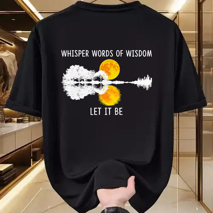 Guitar Lover Shirt, Funny Guitar UnisexT-Shirt/Hoodie/Sweatshirt HLT00 - Whisper Words of Wisdom Let It-Be Tshirt Guitar Lake Shadow T-Shirt