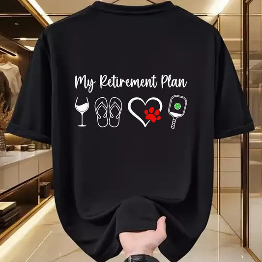 Funny Pickleball Shirt, Pickleball Lover Unisex T-Shirt/Hoodie/Sweatshirt HLT00 - Funny Retirement Pickleball Plan Wine Dog Lover Men Women T-Shirt