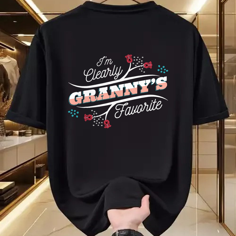 Best Grandma Shirt, Proud Grandma Unisex T-Shirt/Hoodie/Sweatshirt HLT00 - I'm Clearly Granny's Favorite Grandson Granddaughter Grandma T-Shirt