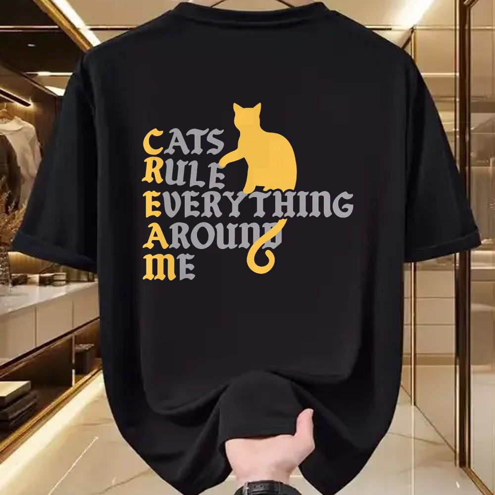 Cat Love Shirt, Funny Cat Lover Gift UnisexT-Shirt/Hoodie/Sweatshirt HLT00 - Cats Rule Everything Around Me Cat Daddy Vintage T-Shirt