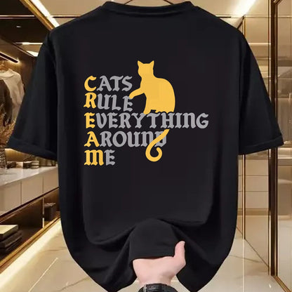 Cat Love Shirt, Funny Cat Lover Gift UnisexT-Shirt/Hoodie/Sweatshirt HLT00 - Cats Rule Everything Around Me Cat Daddy Vintage T-Shirt