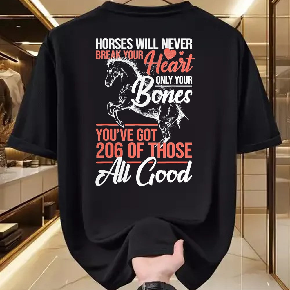 Best Horse Lover Shirt , Funny Horse UnisexT-Shirt/Hoodie/Sweatshirt HLT00 - Horse Rider - Horses Will Never Break Your Heart - Horse T-Shirt, Men, Black, 3X-Large