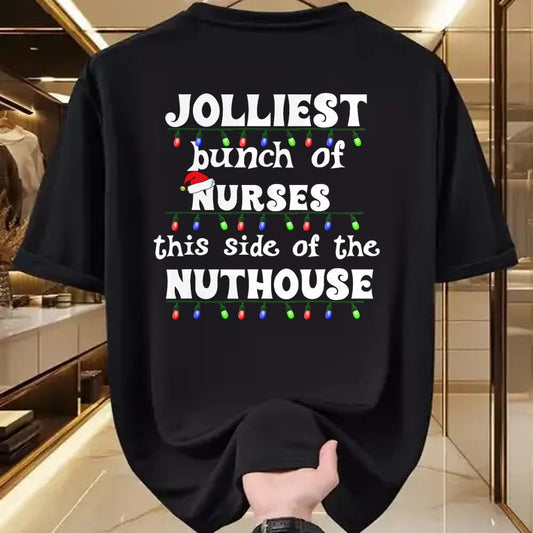 Funny Nurse Shirt, Nurse Unisex T-Shirt/Hoodie/Sweatshirt HLT00 - Funny Christmas Matching Group Work Jolliest Bunch of Nurses T-Shirt