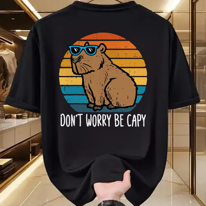 Cute Capybara Shirt, Funny Capybara Unisex T-Shirt/Hoodie/Sweatshirt HLT00 - Dont Worry Be Capy Capybara Retro Men Boys Kids Youth Women T-Shirt