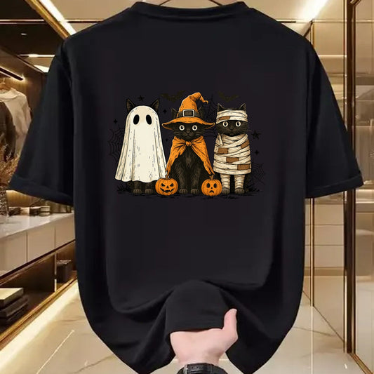 Cat Love Shirt, Funny Cat Lover Gift UnisexT-Shirt/Hoodie/Sweatshirt HLT00 - Retro Black Cat Witch Scary Halloween Pumpkin Women Men Kids T-Shirt