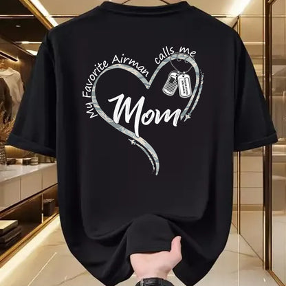 Gift for Mom Shirt, Funny Mom Unisex T-Shirt/Hoodie/Sweatshirt HLT00 - My Favorite Airman Calls Me Mom Air Force Graduation Mom T-Shirt
