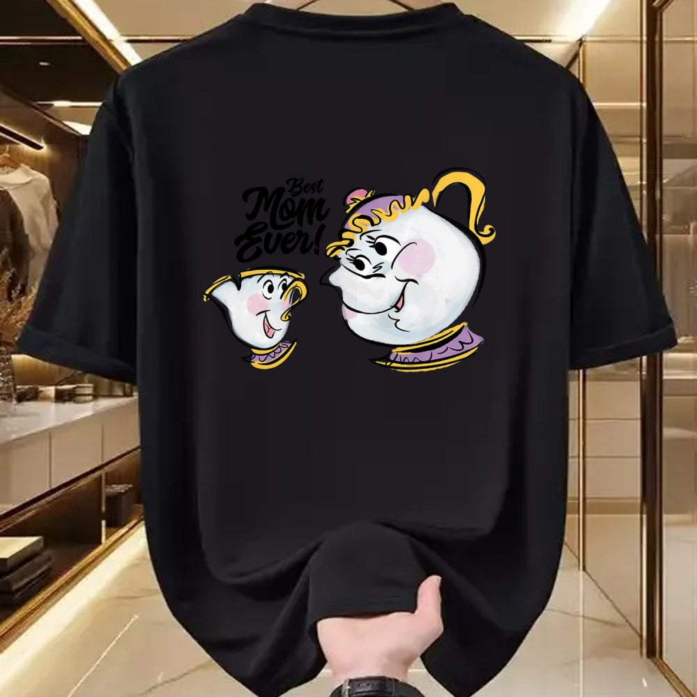 Gift for Mom Shirt, Funny Mom Unisex T-Shirt/Hoodie/Sweatshirt HLT00 - Disney Beauty and the Beast Chip Mrs. Potts Best Mom Ever T-Shirt