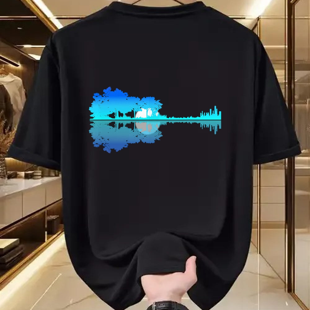 Guitar Lover Shirt, Funny Guitar UnisexT-Shirt/Hoodie/Sweatshirt HLT00 - Guitar Lake Shadow Love Guitar Musician T-Shirt